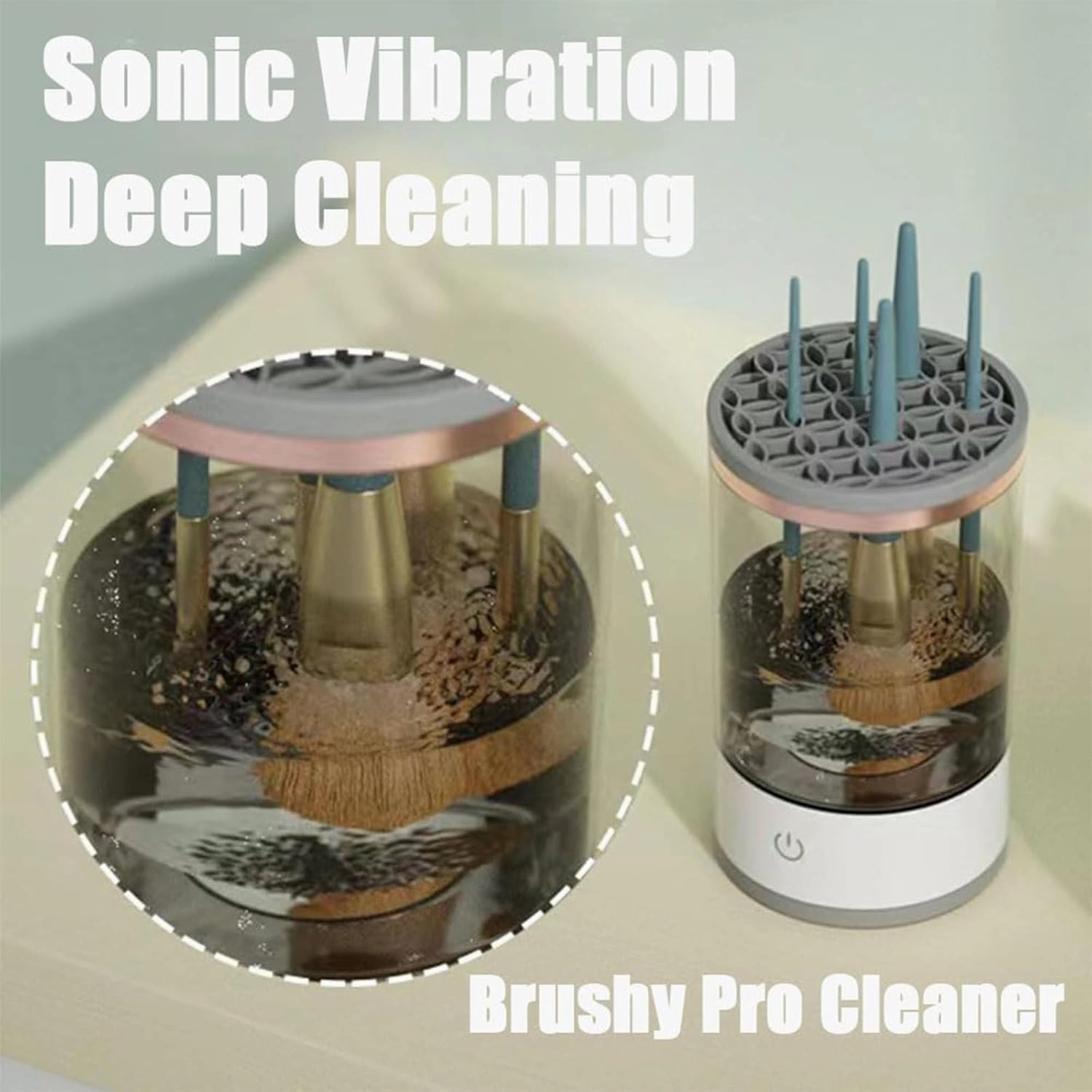 Amarune Electric Makeup Brush Cleaner, Beauty Swirl Cosmetic Brush Cleaner, Loyaltyness Electric Brush Cleaner Makeup, Limpiador De Brochas De Maquillaje, for All Size Makeup Brush (White)