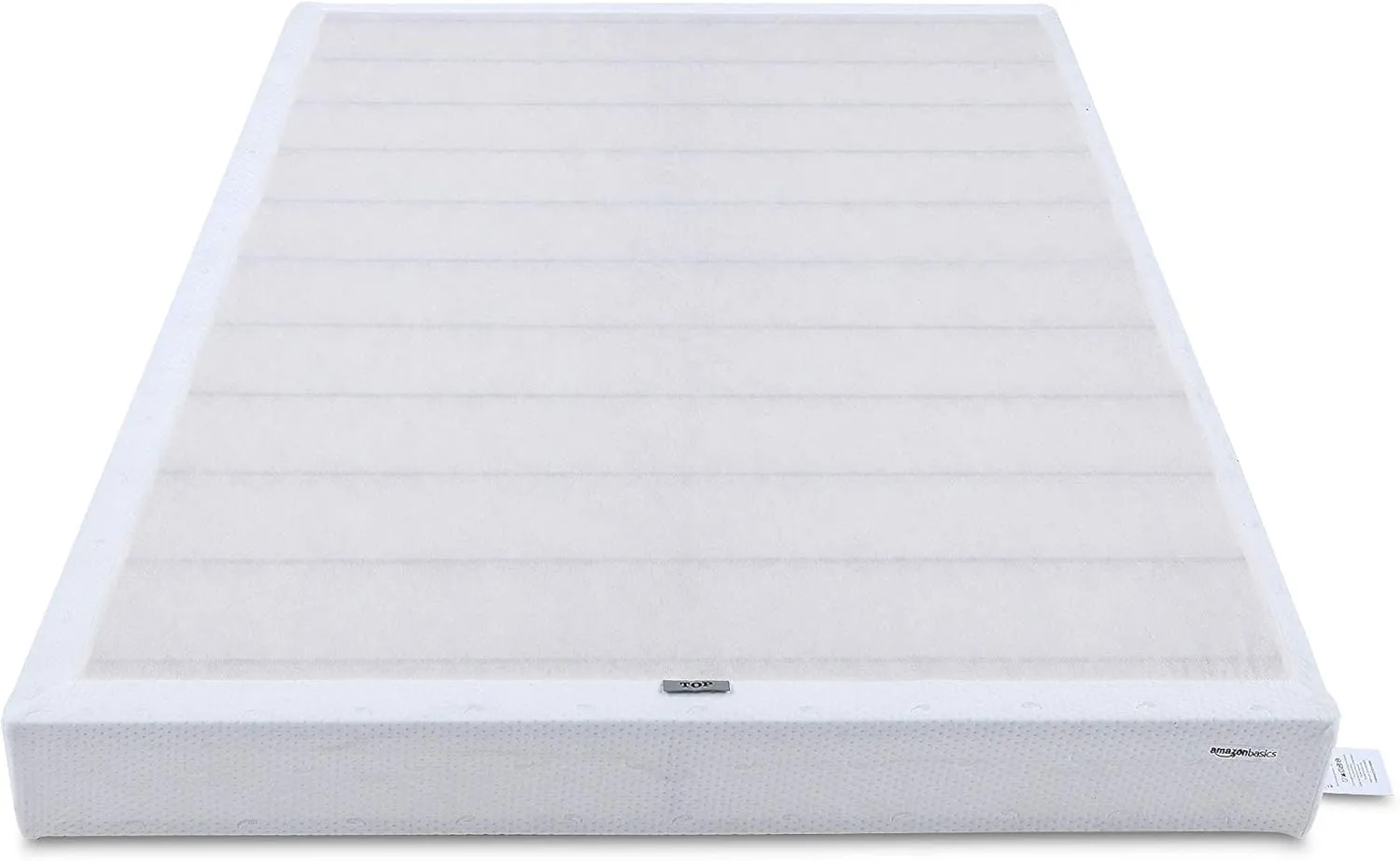 Amazon Basics Smart Box Spring Bed Base, 9-Inch Height Mattress Foundation, Tool-Free Easy Assembly, Full, 74"L x 53"W x 9"H, White