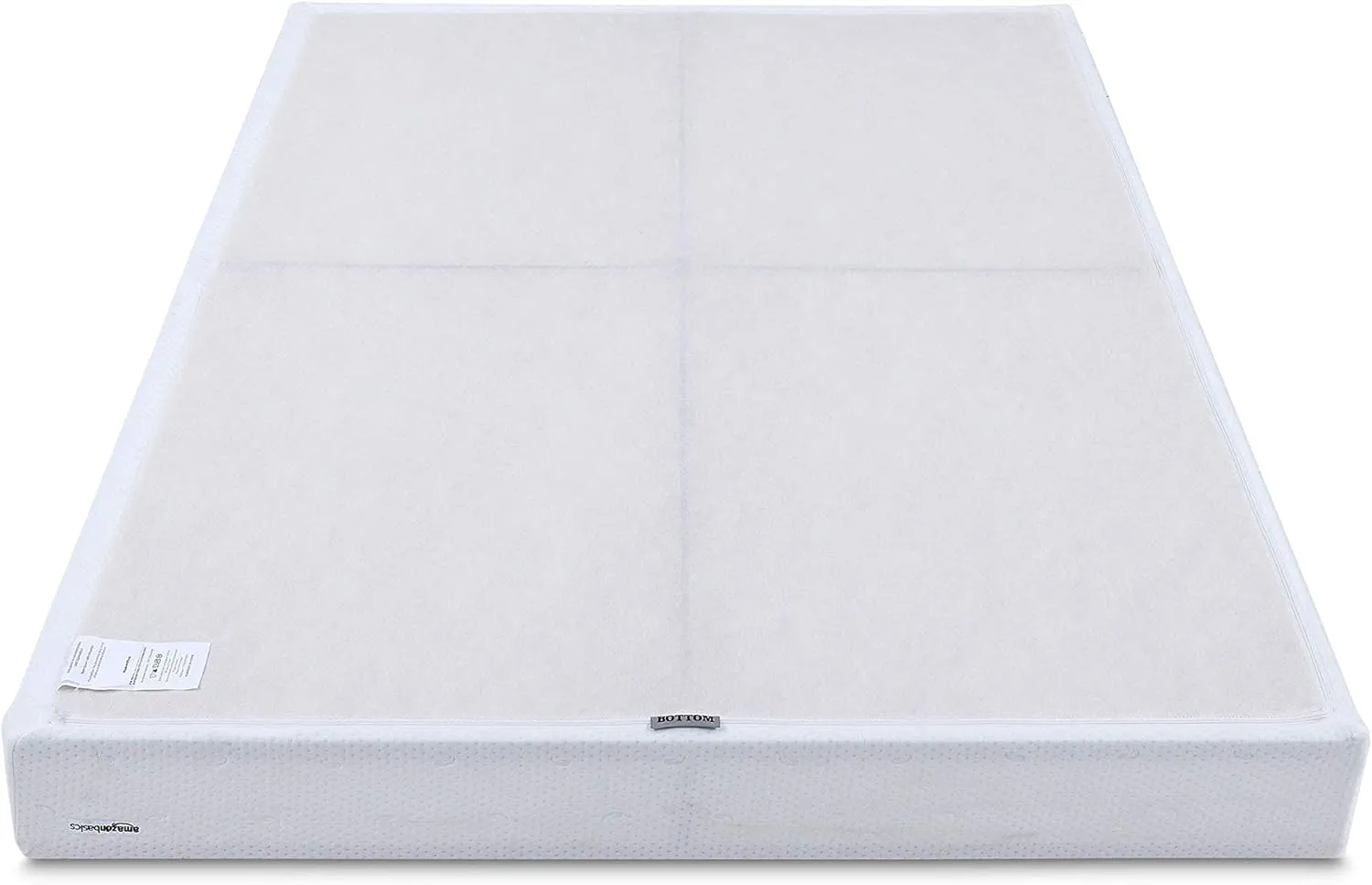 Amazon Basics Smart Box Spring Bed Base, 9-Inch Height Mattress Foundation, Tool-Free Easy Assembly, Full, 74"L x 53"W x 9"H, White