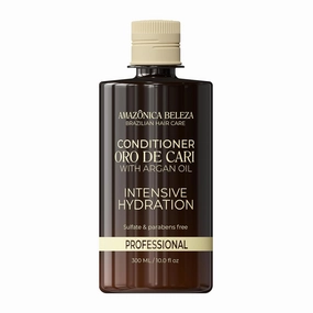 AMAZONICA BELEZA Oro de Cari Conditioner, Intensive Hydration for Dry Hair with Argan Oil and Vitamin E, Professional Line, 10 Oz