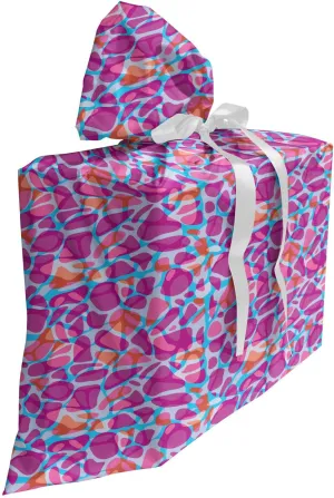 Ambesonne Geometrical Gift Bag, Abstract Colorful Modern Ornamental Numerous Spots Stains Dots Demonstration, Fabric Party Favor Pouch with 3 Ribbons, 27, Multicolor