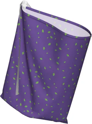 Ambesonne Green and Purple Fabric Gift Bag, Birch Leaves Pattern Repetitive Design Nature Themed Motif, Present Sack for Parties Birthdays with 3 Ribbons, 27, Quartz and Lime Green