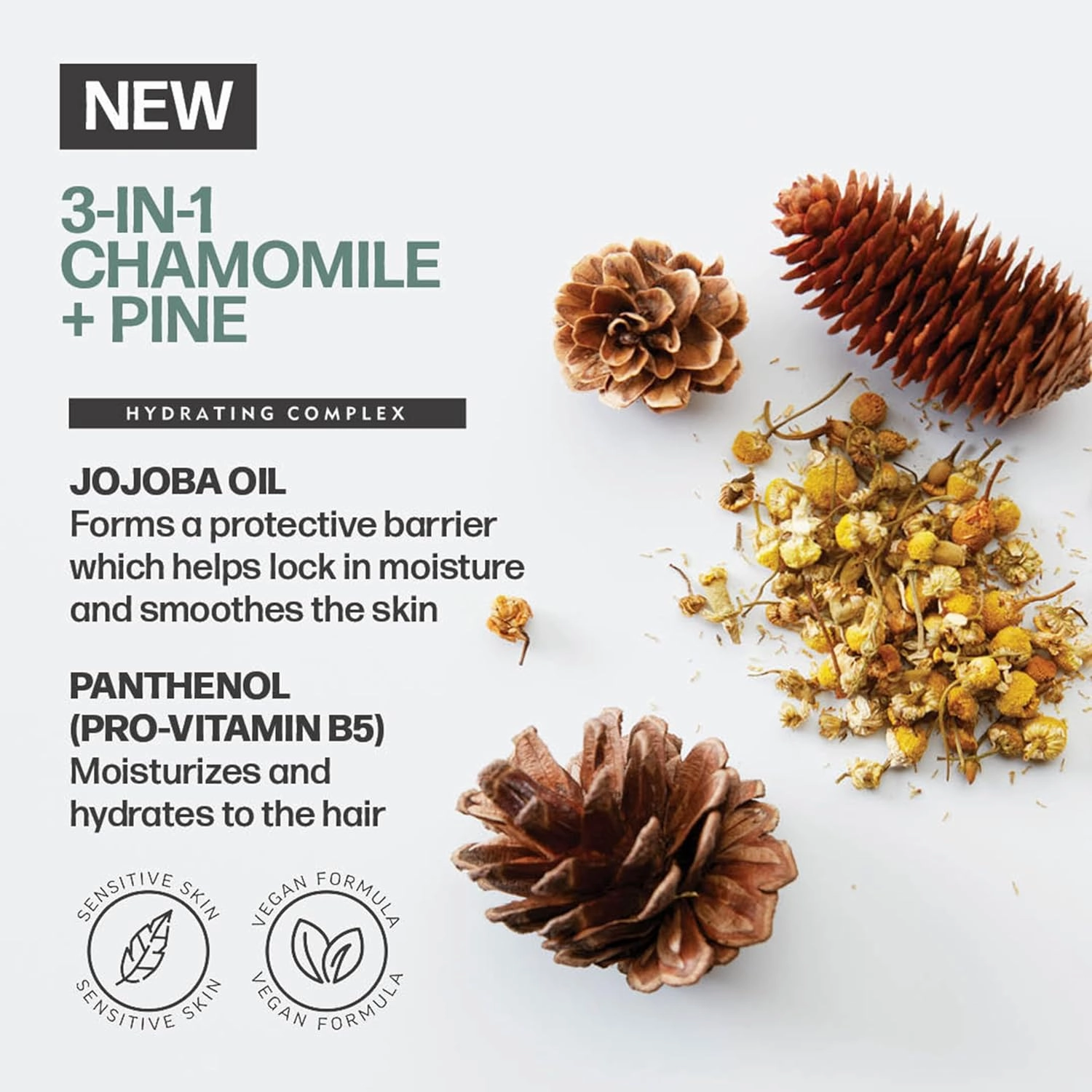AMERICAN CREW 3-IN-1 CHAMOMILE   PINE Shampoo, Conditioner and Body Wash, 33.8 Fl Oz (Pack of 1)