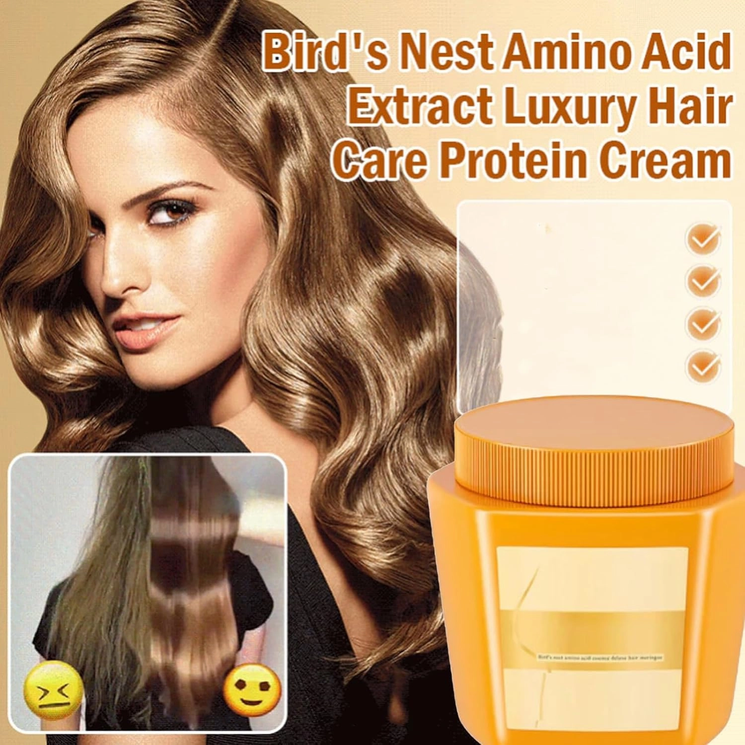 Amino Acid Essence Luxury Nourishing Hair Protein Cream, Amino Acid Essence Hair Care, Collagen Hair Mask, Hair Repair Cream for Dry Damaged Hair (1pc)