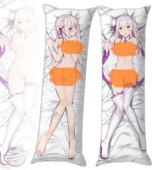 Anime Re:Zero Uncensored Emiria 19"x59" Waifu Hugging Body Pillow Case Otaku's Decorative Bedding Throw Pillow Cover (Color-g)