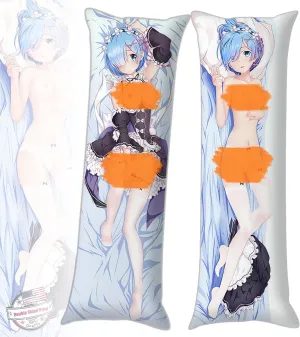 Anime Re:Zero Uncensored Rem 19"x59" Waifu Hugging Body Pillow Case Otaku's Decorative Bedding Throw Pillow Cover (Color-d)