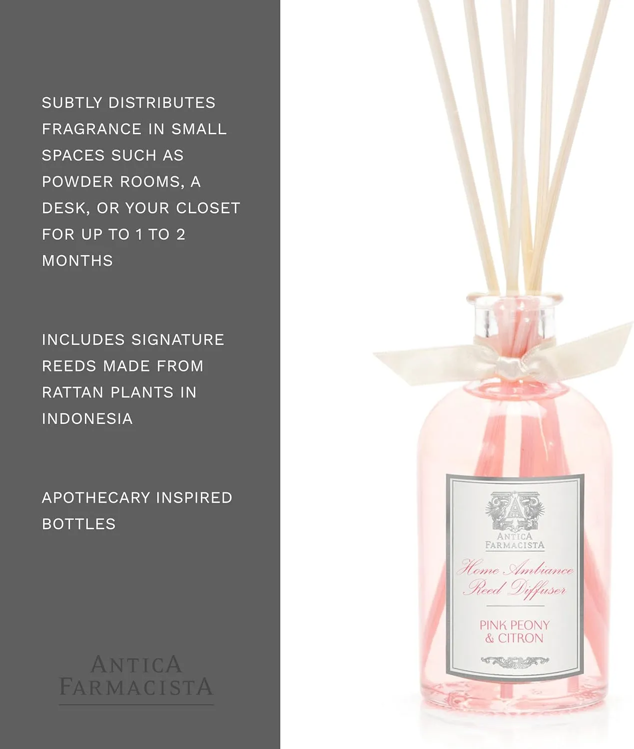 Antica Farmacista Home Ambiance Diffuser, Pink Peony & Citron, 3.4 Fl Oz