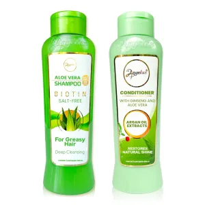 ANYELUZ Aloe Vera Shampoo and Conditioner Set, With Biotin, Provides Strength and Vitality to your Hair, Removes Excess Oil and Residues, for All Hair Types