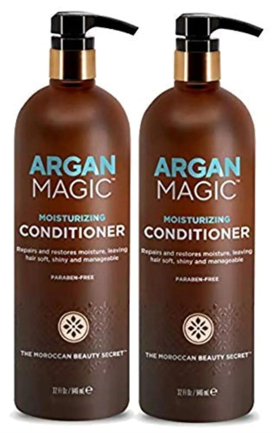 Argan Magic Moisturizing Conditioner - Detangle, Hydrate, and Repair Dry and Chemically-Damaged Hair Types | Nutrient-Rich | Made in the USA, Paraben Free, Cruelty Free (32 oz / 2 Pack)