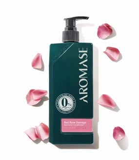 Aromase Red Rose Damage Recovery Conditioner, DAMASK ROSE OIL Detangles Frizzy Hair, CLEAN RINSE, JOJOBA OIL Deep Hydrate Moisturizer, LINOLENIC ACID Strengthen Hair Strands