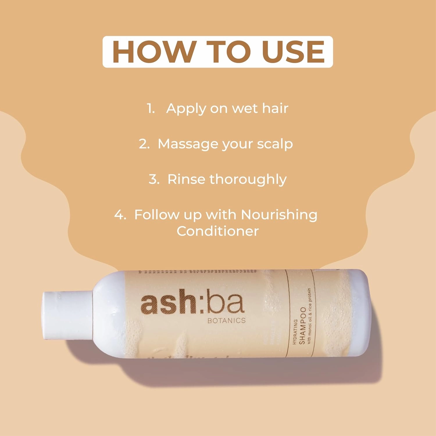 Ashba Botanics Hydrating Shampoo For Dry & Dehydrated Hair| Mildly Cleanses, Soothes Scalp With Green Tea Extract, Shea Butter | Hair Shampoo for Curly Hair | For Men & Women, Sulphate Free - 8 Fl Oz