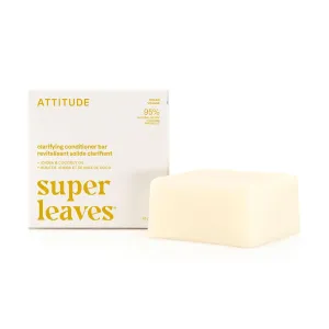 ATTITUDE Clarifying Conditioner Bar, Natural Origin, for Greasy and Oily Hair, Jojoba & Coconut Oil, Clean ingredients, Vegan, Earl Grey & Fresh Cucumber, 3 Oz