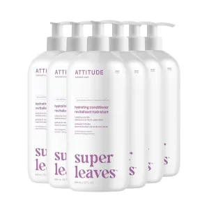 ATTITUDE Moisture Rich Hair Conditioner, For Dry and Damaged Hair, Naturally Derived Ingredients, Vegan Detangler, Dermatologiocally Tested, Quinoa and Jojoba, 32 Fl Oz (Pack of 6)