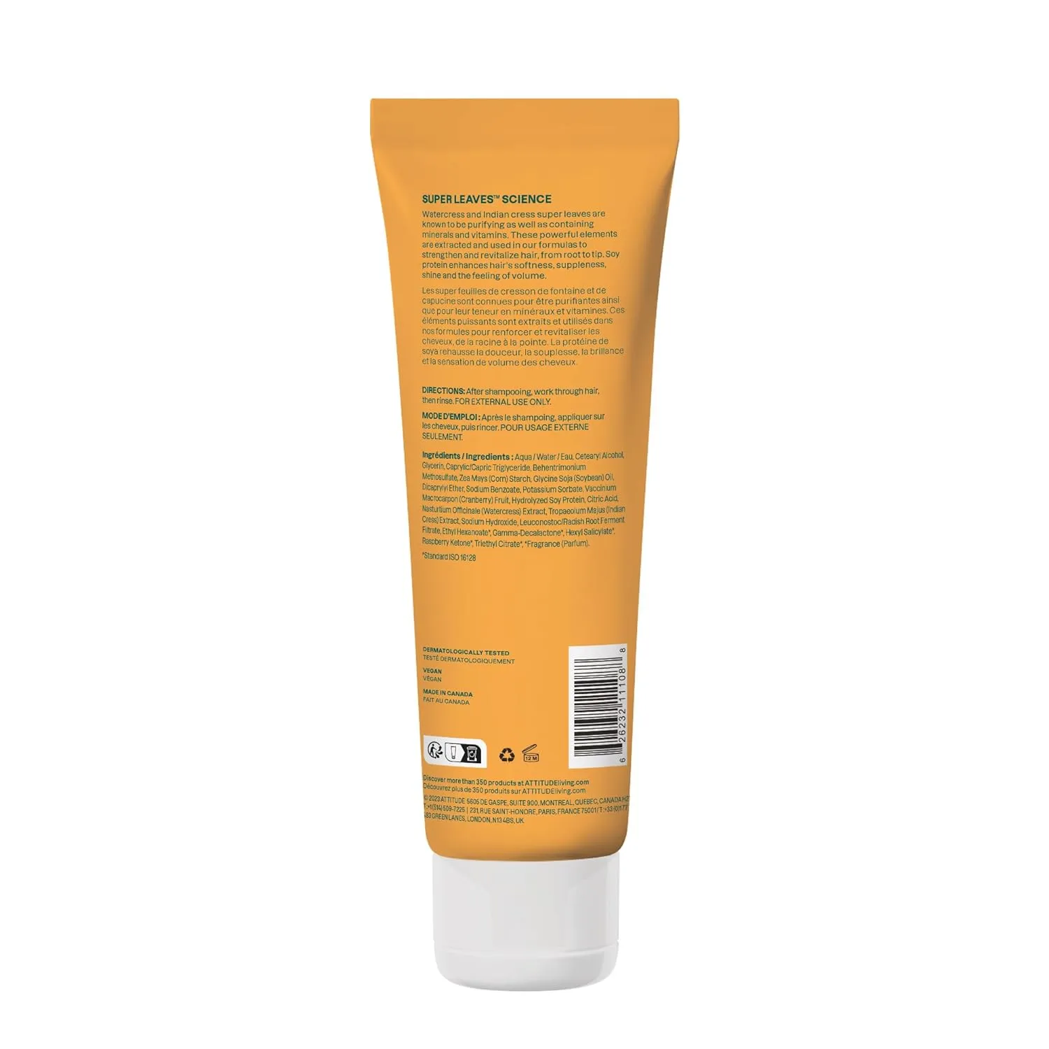 ATTITUDE Volume and Shine Hair Conditioner, For Thin Hair, Naturally Derived Ingredients, Vegan Detangler, Dermatologically Tested, Soy Protein & Cranberries, 8 Fl Oz