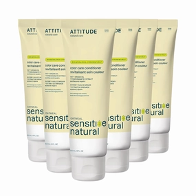 ATTITUDE Hair Conditioner for Sensitive Dry Scalp, Soothing Oat, Protects Color, Naturally Derived Ingredients, Dermatologically Tested, Vegan Detangler, Color Care, 8 Fl Oz (Pack of 6)