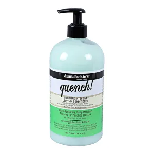 Aunt Jackie's Curls and Coils Quench, Large 24oz Family Sized Pump, Moisture Intensive Leave-In Hair Conditioner for Natural Curls, Coils and Waves, Enriched With Shea Butter, Green…