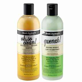 Aunt Jackie's Oh so Clean! Shampoo & Quench Leave-in Conditioner 12 Oz Each