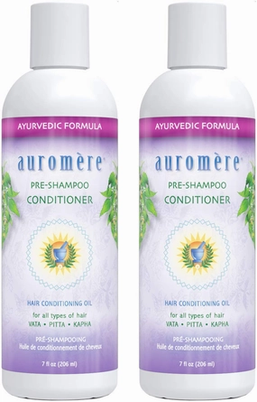 Auromere Ayurvedic Pre-Shampoo Conditioner - Vegan, Cruelty-Free, Non-GMO, Moisturizing, Paraben-Free, Sulfate-Free Conditioning Oil for All Hair Types (7 fl oz), 2 Pack