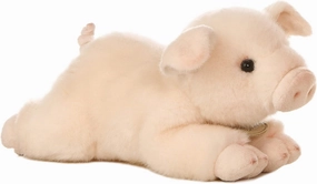 Aurora® Realistic Miyoni® Pig Stuffed Animal - Lifelike Detail - Cherished Companionship - Pink 8 Inches