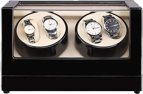 Automatic Watch Winder Box Watch Winders 4 0 Wooden Automatic Watch Winder Storage Box Transparent Cover Wrist Mechanical Watch Winding Box Double Head Motor Shaker Case