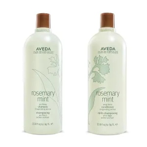 Aveda Rosemary Mint Purifying Shampoo & Conditioner Duo | Clarifying Shampoo | Lightweight Conditioner for Normal to Oily Hair | Fine to Medium Hair Types | 97%  Naturally Derived* | Liter Size