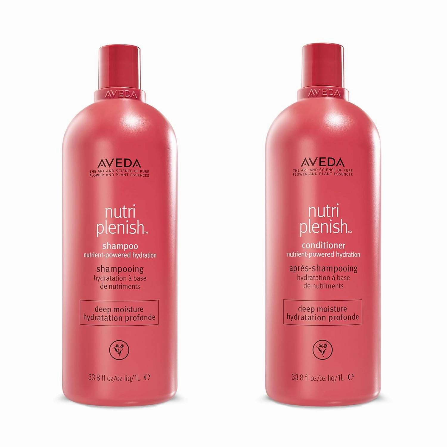 Aveda Nutriplenish Deep Moisture Shampoo & Conditioner Duo | for Dry to Very Dry Hair | Organic Pomegranate Oil, Coconut Oil, Mango Butter | Liter Size
