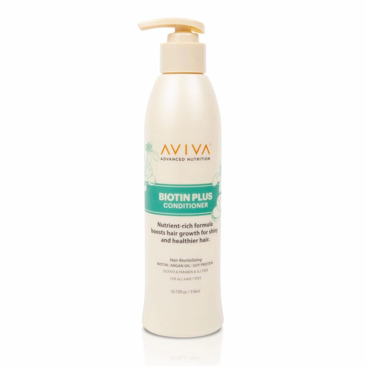 AVIVA - Biotin Conditioner, Revitalizing Hair Conditioner, Hair Growth Conditioner, Conditioner For Thinning Hair with Biotin, Argan Oil & Soy Protein, Sulfate, Paraben, & SLS-Free, 10.75 Fl Oz