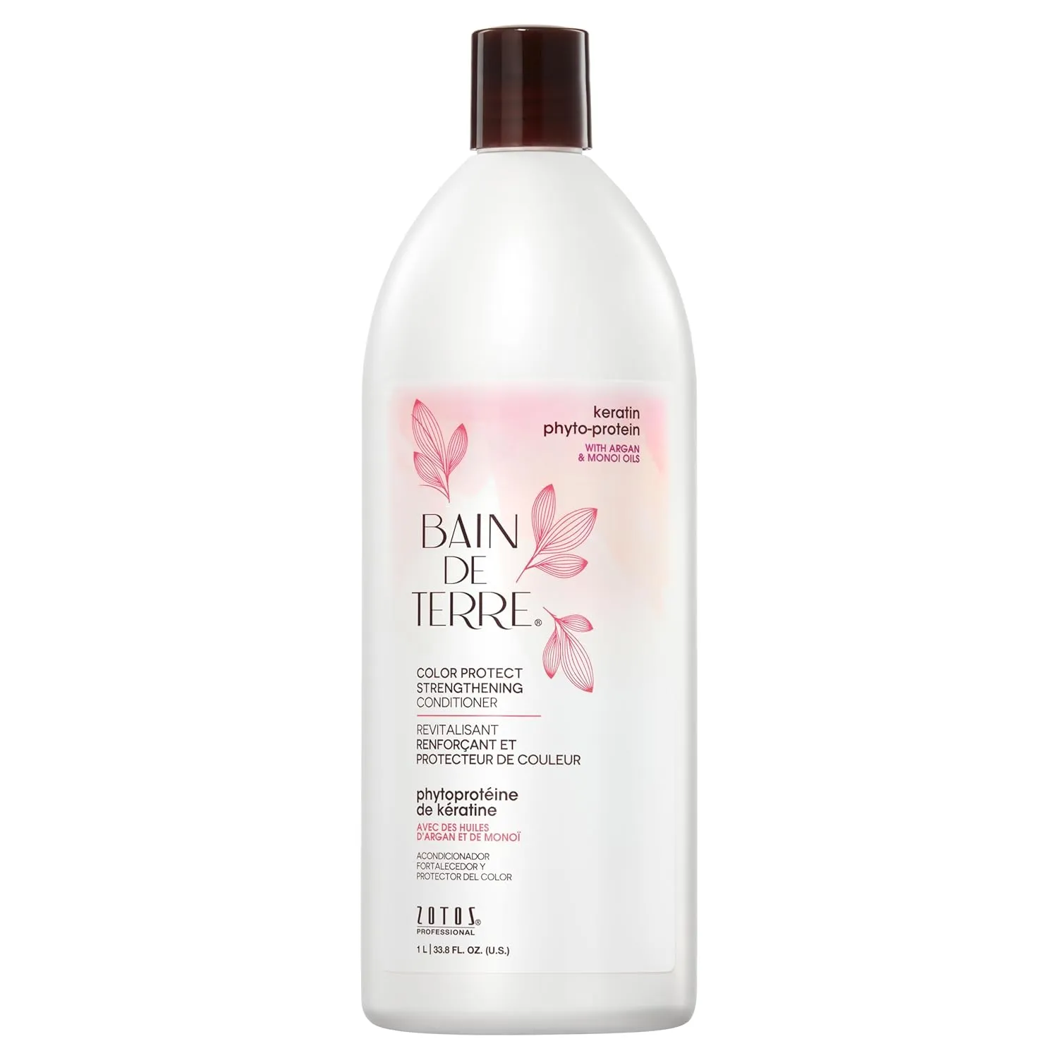 Bain de Terre Keratin Phyto-Protein Color Protect Strengthening Conditioner, Color-Safe Strengthening for Weak & Damaged Hair, Sulfate-Free, Paraben-Free