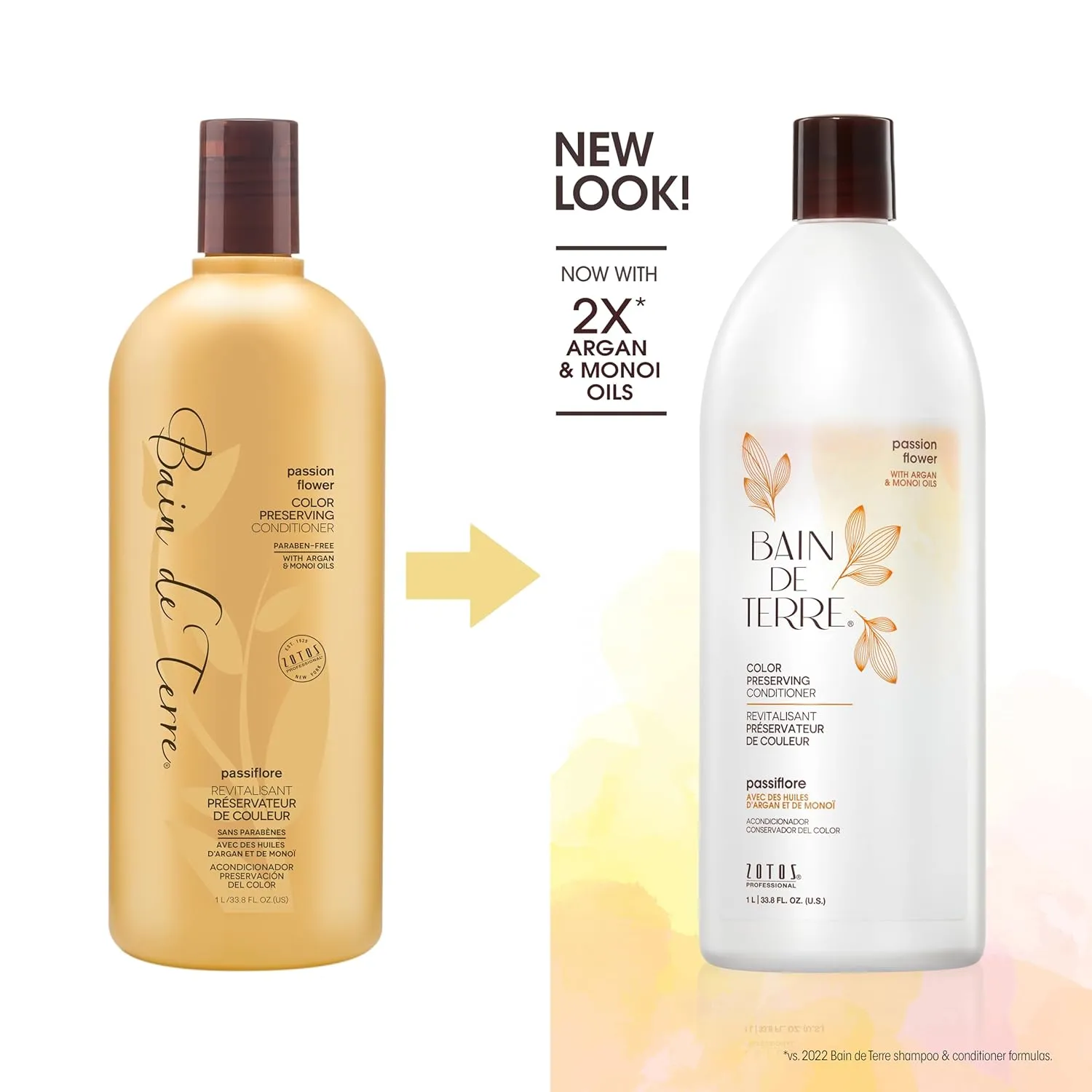 Bain de Terre Passion Flower Color Preserving Conditioner, Luxurious Hydration for Vibrant Color & Protection from Fading, with Argan & Monoi Oils, Paraben-free, Vegan