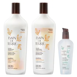 Bain de Terre Passion Flower Color Preserving Conditioner, Luxurious Hydration for Vibrant Color & Protection from Fading, with Argan & Monoi Oils, Paraben-free, Vegan
