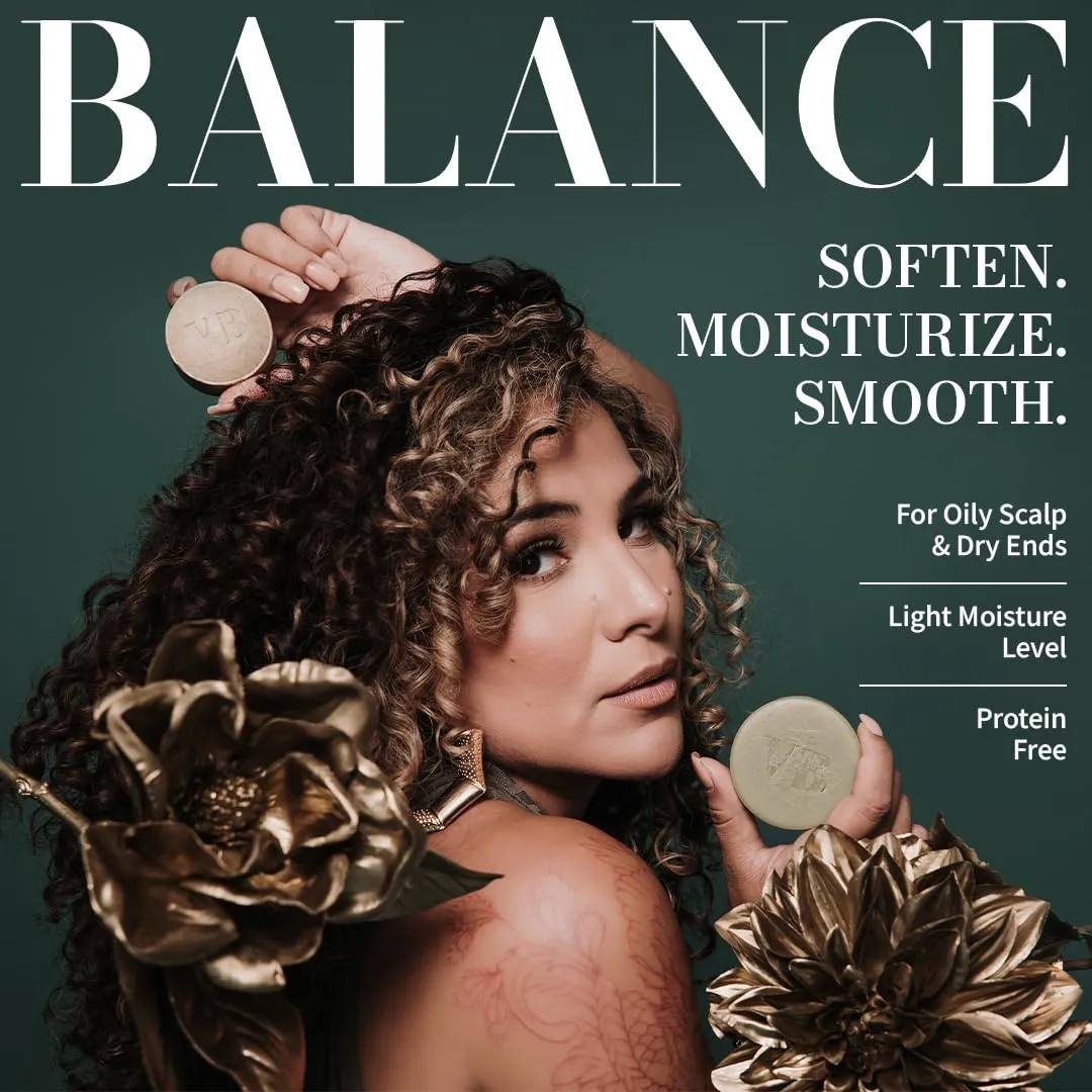 Balance Solid Conditioner Bar for Curly Hair | All Natural Moisturizing Bar Conditioner for Dry Hair & Oily Scalp | Vegan, Sulfate Free, Paraben Free, Handmade in the USA (Lemongrass Scent)