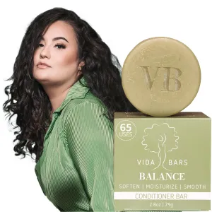 Balance Solid Conditioner Bar for Curly Hair | All Natural Moisturizing Bar Conditioner for Dry Hair & Oily Scalp | Vegan, Sulfate Free, Paraben Free, Handmade in the USA (Lemongrass Scent)
