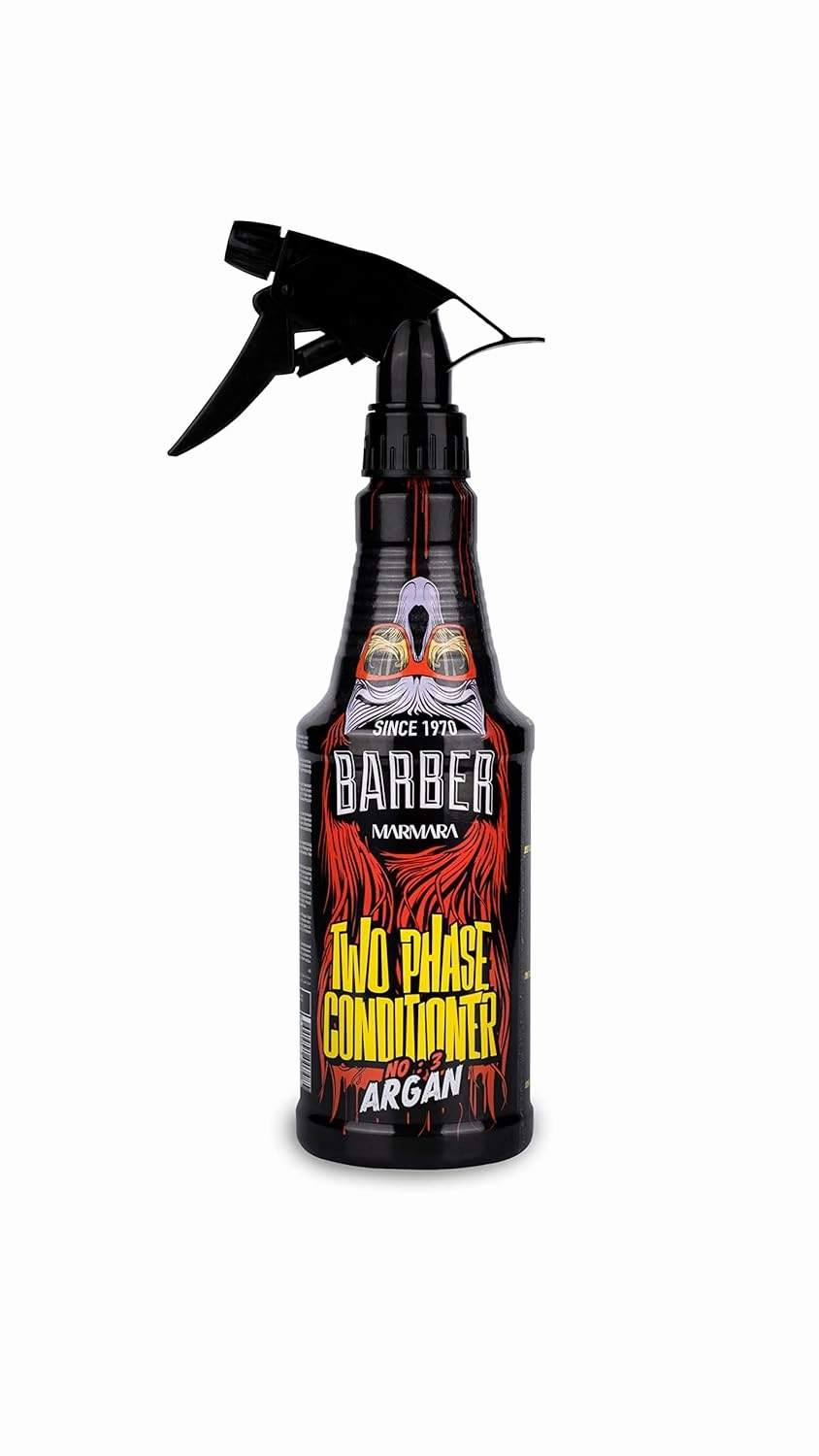 Barber Marmara Leave-in Conditioner Spray Men's No.3 Argan 500 ml Hair Care Treatment for Damaged Hair, Heat Protection, Detangling, Anti-Split Ends, Shine, Woody Scent