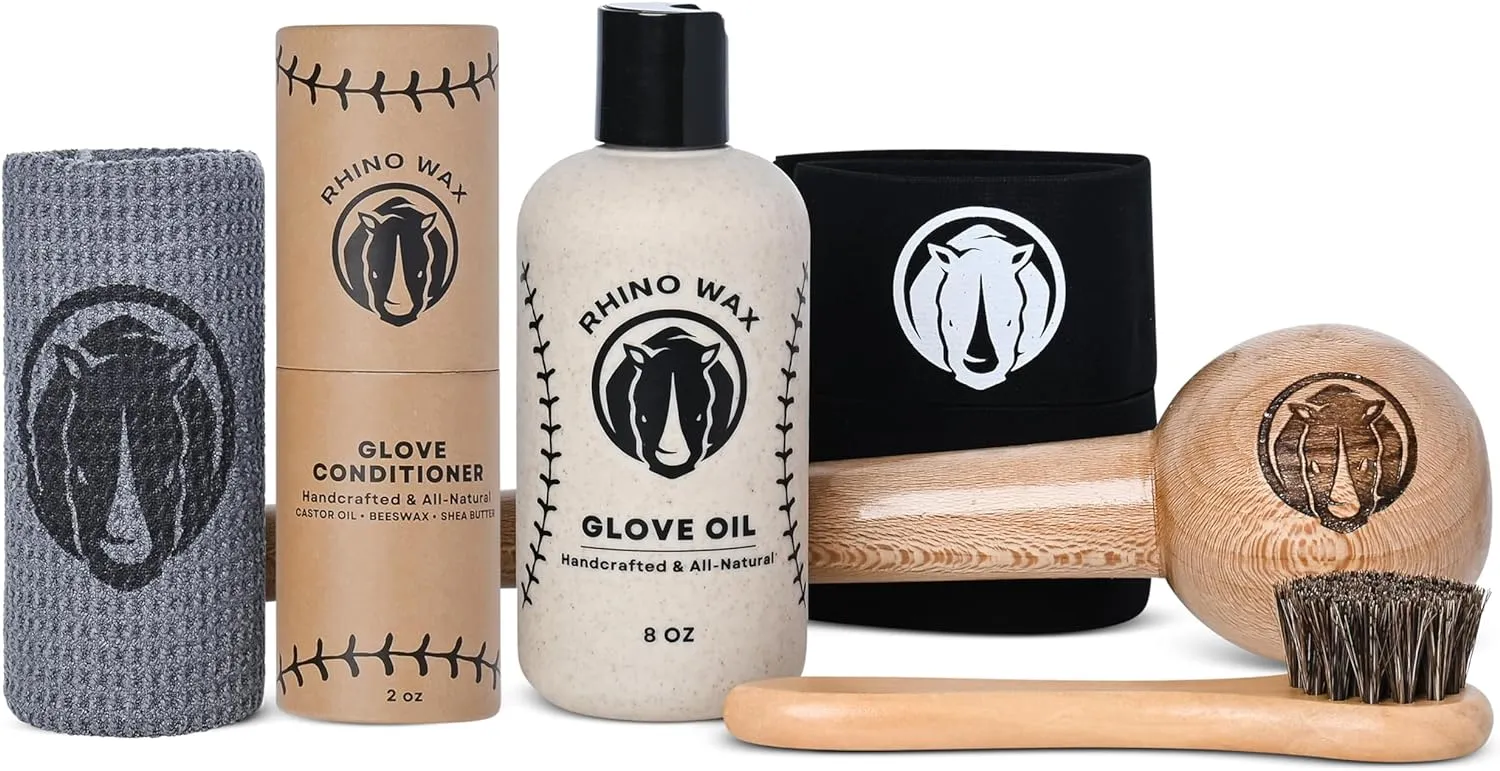 Baseball Glove Ultimate Break-in Kit - Includes Premium Oil for Ball Gloves, Mitt Conditioner, Hardwood Mallet, Wrap, Brush, and Microfiber Cloth - This is How to Break in a Glove Fast