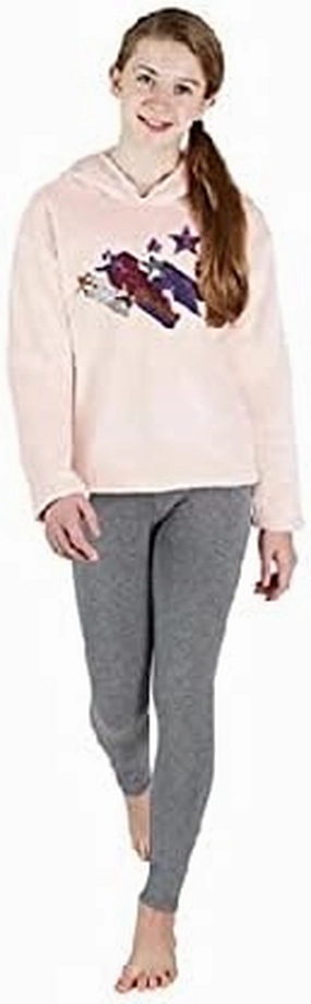BCBG Girls 2-Piece Long Sleeve Plush Hoodie Set with Legging Pink Rose M(10-12)