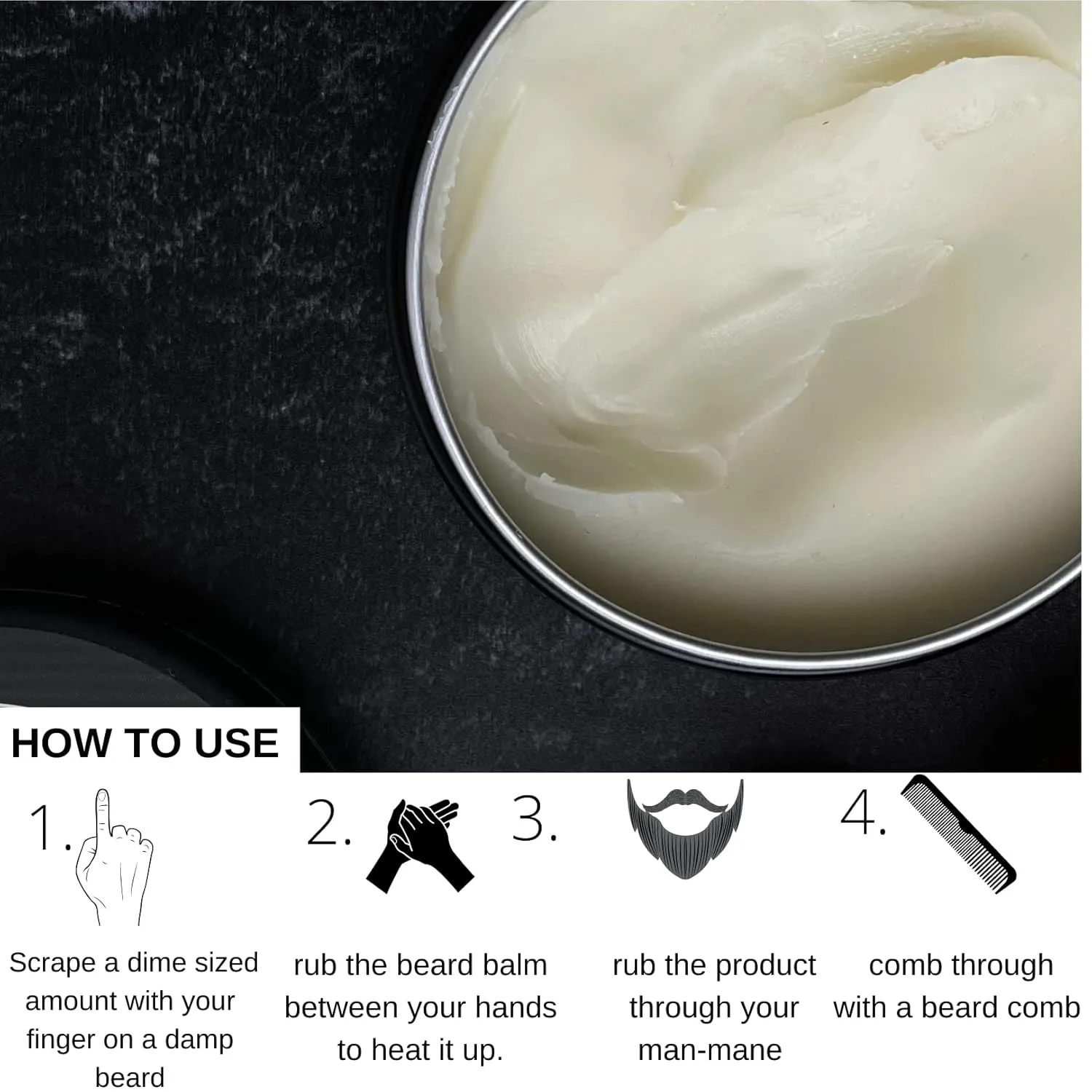 Beard Balm Tobacco Oud - Styles, Strengthens & Softens Beards - Natural Beard Conditioner- ZERO GRIT Balm - reduces beard itch, 2 ounce