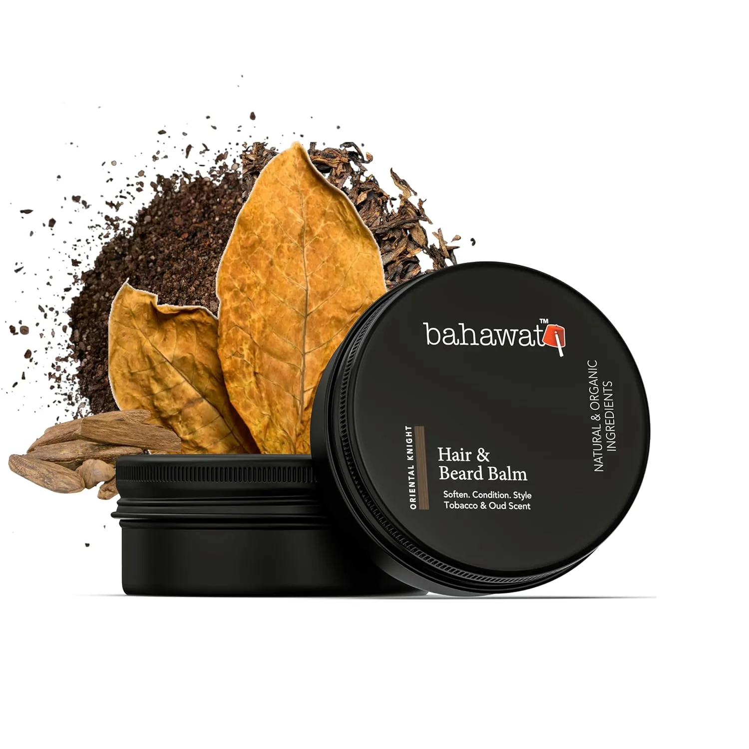 Beard Balm Tobacco Oud - Styles, Strengthens & Softens Beards - Natural Beard Conditioner- ZERO GRIT Balm - reduces beard itch, 2 ounce