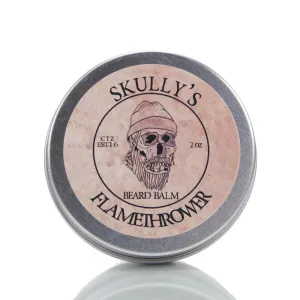 Beard Balm with Cinnamon Scent and Argan & Jojoba Oils | Flamethrower Beard Balm 2 oz. | Styles, Strengthens & Softens Beards | Leave in Conditioner Wax for Men by Skully's Beard Oil