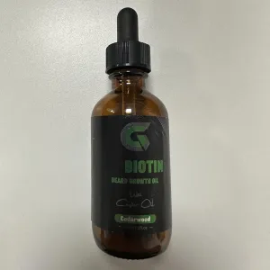 Beard Growth Oil with Biotin, Beard Oil for Men - Mustache Oil & Beard Conditioner for Growth - Hydrates, Thickens Facial Hair Growth - Made with Castor Oil & Argan Oil - 2Oz (Cedar)