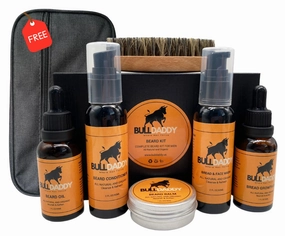Beard Growth Kit - Beard Brush, Beard Oil, Beard Balm, Beard & Face Wash, Beard Conditioner, Beard Growth Oil, Free Toiletry Bag - Complete Beard Grooming Kit with Gift Box