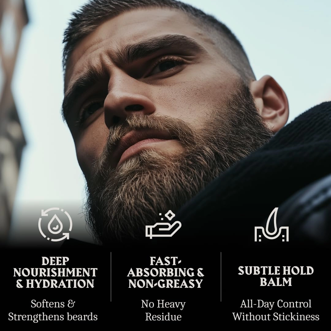Beard Oil and Balm Set Unscented - Dual Use Leave in Beard Conditioner Tames, Styles, and Moisturizes Beards & Mustache - Made with Natural and Organic Argan & Jojoba Oils (2 Piece, Unscented)