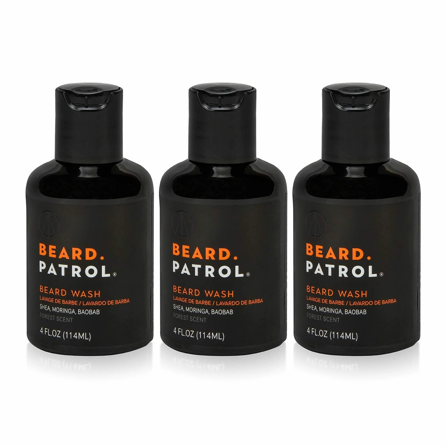 Beard Patrol Beard Wash Cleanser and Conditioner in One Softens With All Natural Oils - Sulfate-Free, Paraben-Free - Pack of 3