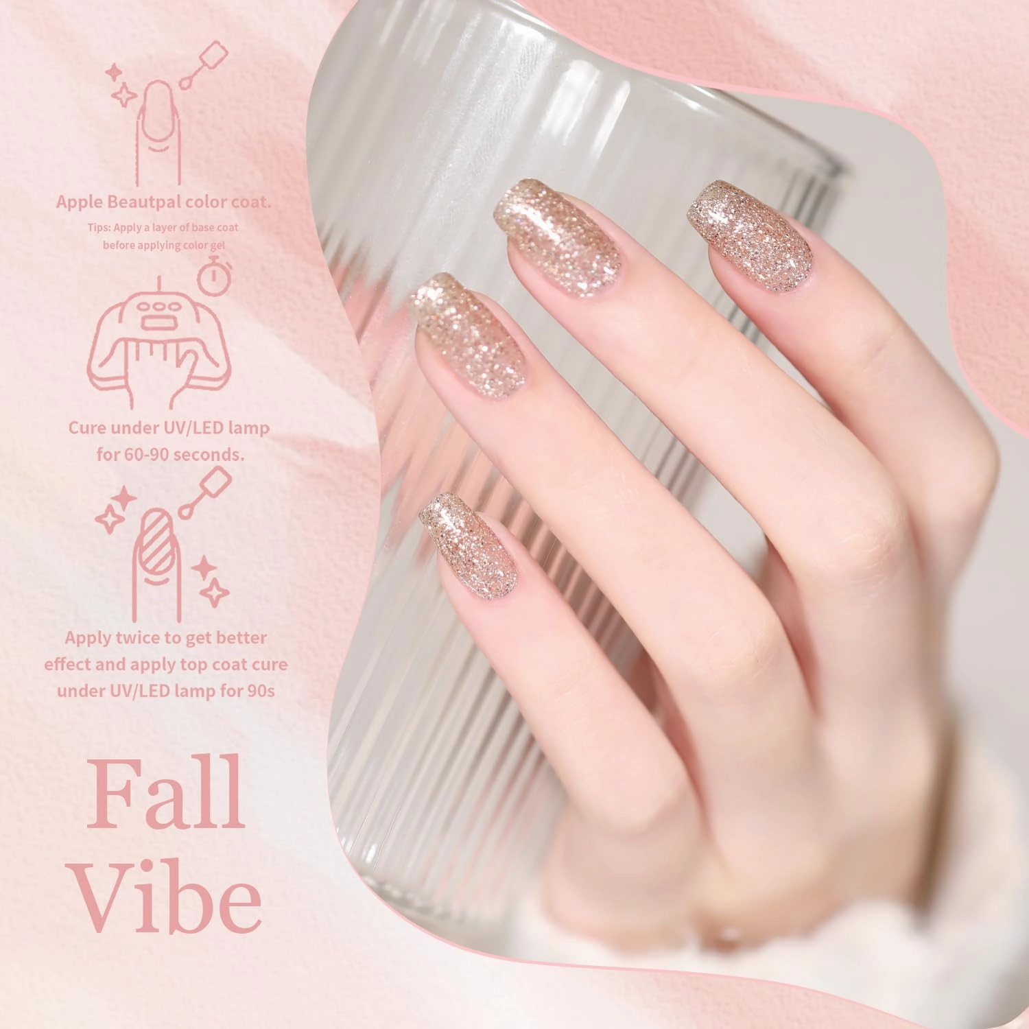 Beautpal Nude Gel Polish Kit: 10-Piece Translucent Jelly Neutral Nail Art Design Set, DIY Soak Off Nail Lamp Cured Manicure Gifts for Women, 7ml