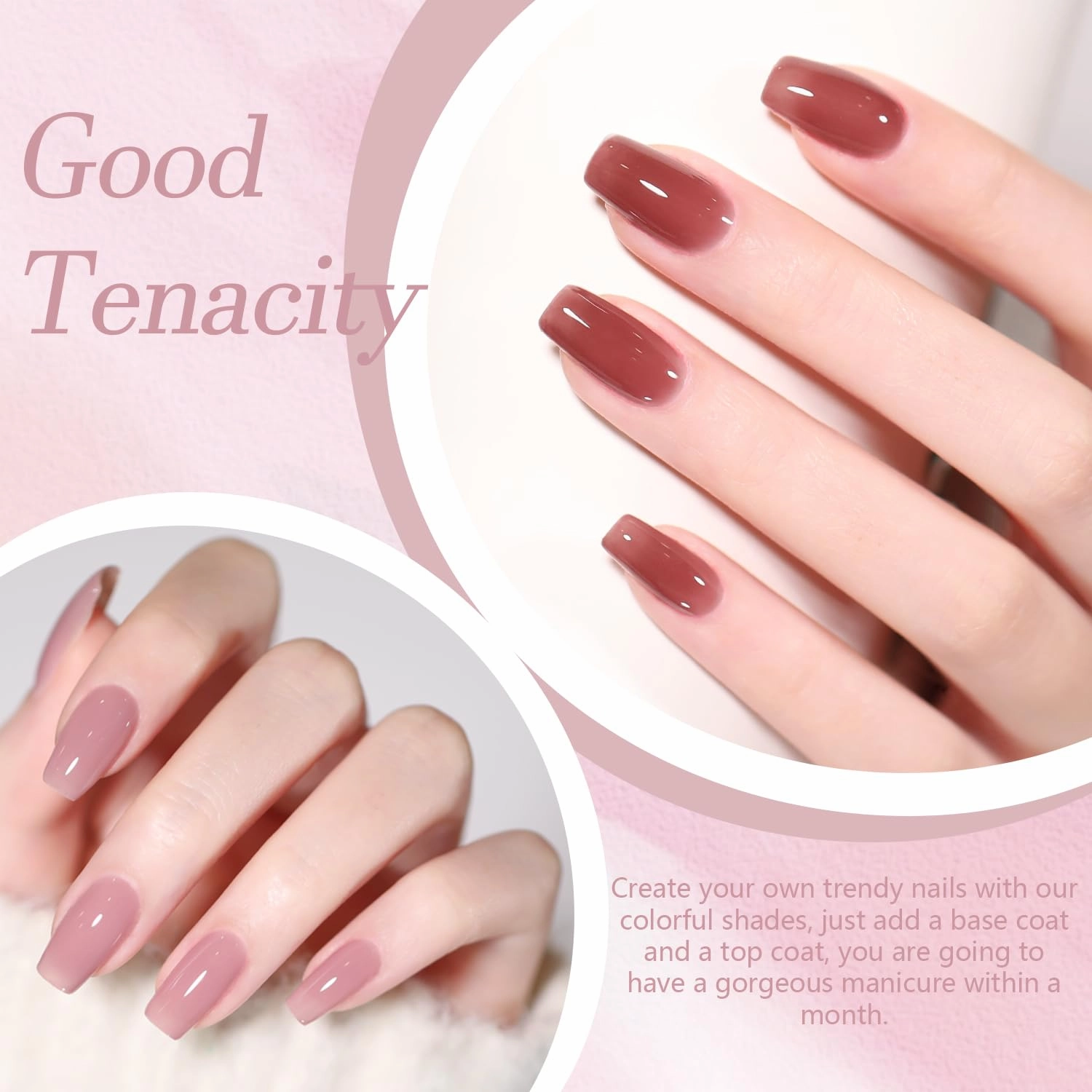 Beautpal Nude Gel Polish Kit: 10-Piece Translucent Jelly Neutral Nail Art Design Set, DIY Soak Off Nail Lamp Cured Manicure Gifts for Women, 7ml