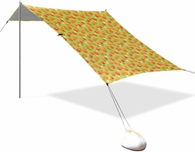 Beauty Peach Cherries Beach Tent & Canopy UPF50 Easy Setup Portable Sun Shelter with Sandbags & Sand Shovel for Camping, Picnics, Backyard & Fishing