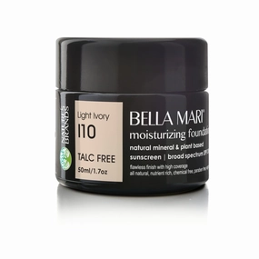 Bella Mari Natural Moisturizing Foundation, Light Ivory (I10); 1.7floz Glass