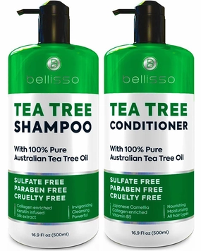 BELLISSO Tea Tree Oil Shampoo and Tea Tree Oil Conditioner
