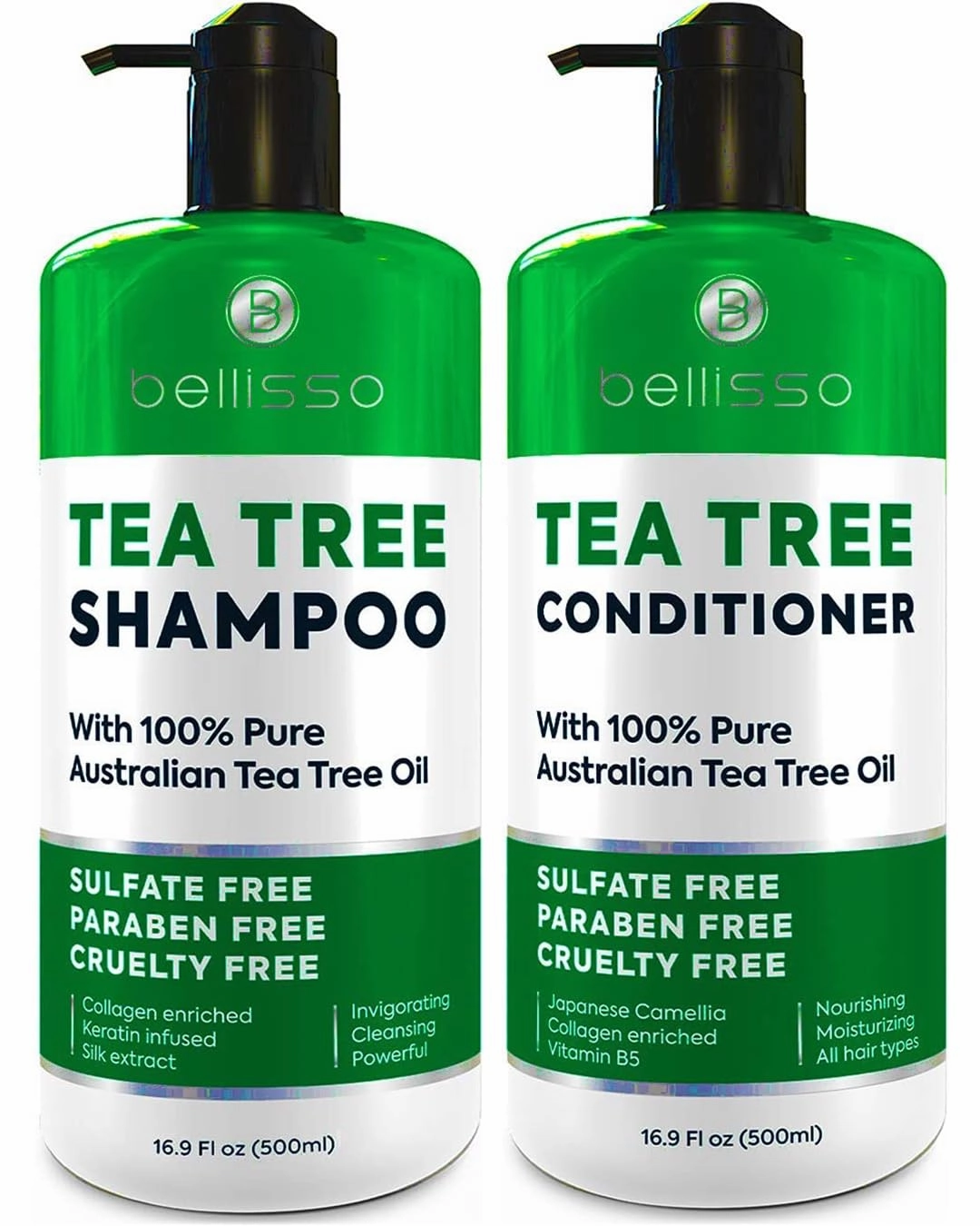 BELLISSO Tea Tree Oil Shampoo and Tea Tree Oil Conditioner