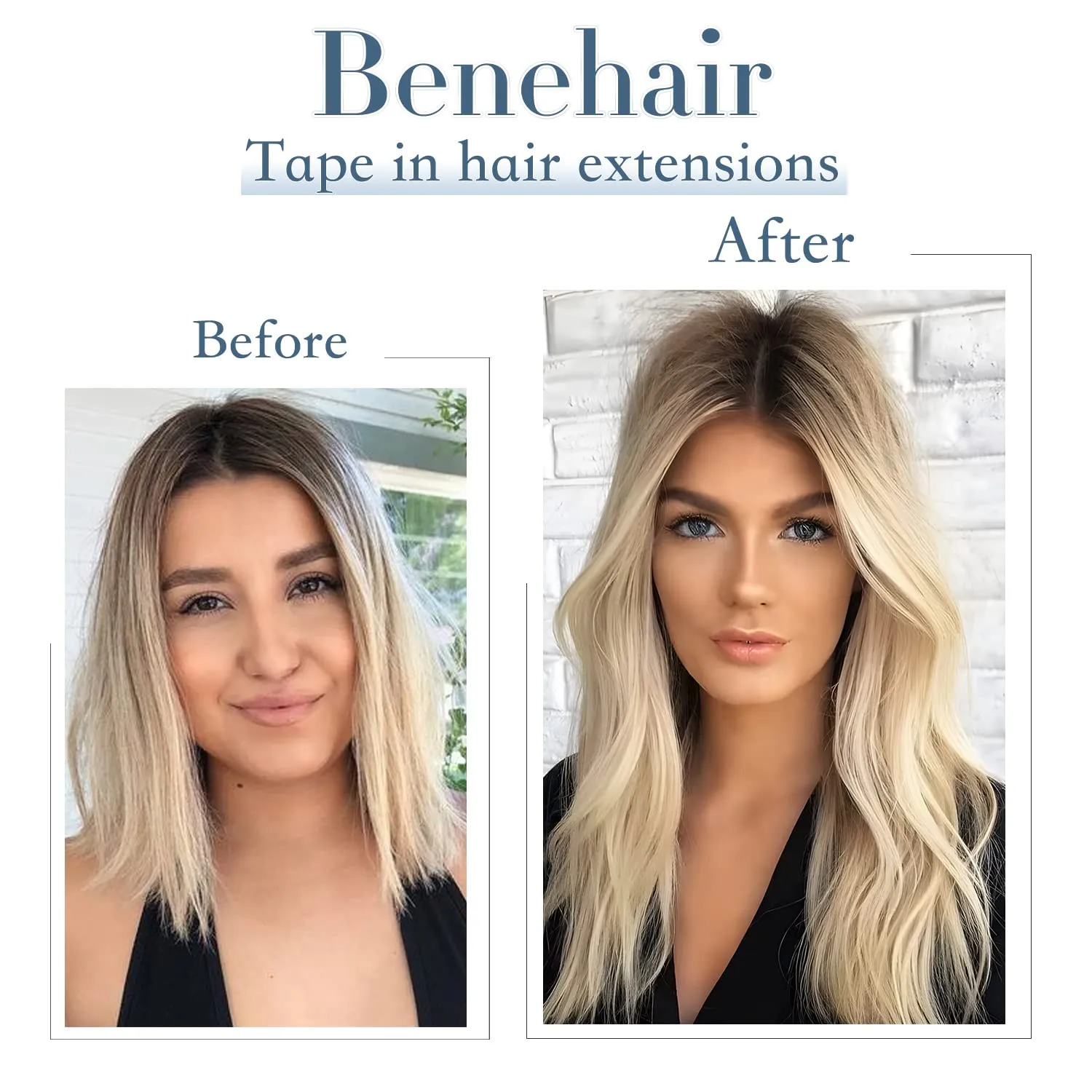 Benehair Tape in Hair Extensions Human Hair 16 Inch 50g 20pcs Platinum Blonde Real Straight Silky Soft Remy Hair Seamless Double Side Tape in Hair Extensions for Women-60