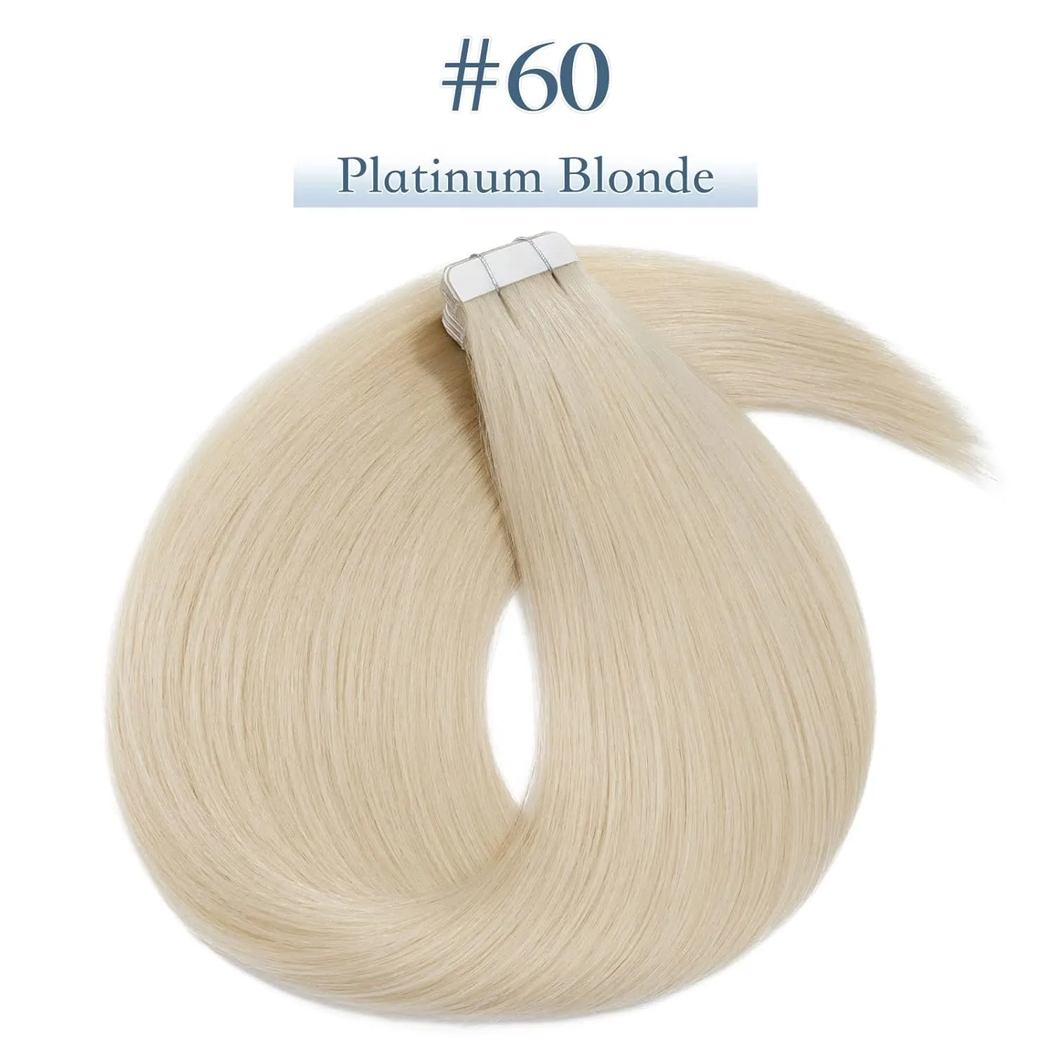 Benehair Tape in Hair Extensions Human Hair 16 Inch 50g 20pcs Platinum Blonde Real Straight Silky Soft Remy Hair Seamless Double Side Tape in Hair Extensions for Women-60